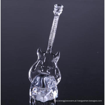 Artigos de vidro decorativos em forma de guitarra de vidro prensado à mão